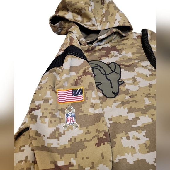 Nike Camo Los Angeles Rams Salute To Service Therma Performance Pullover Size XL - Picture 3 of 8